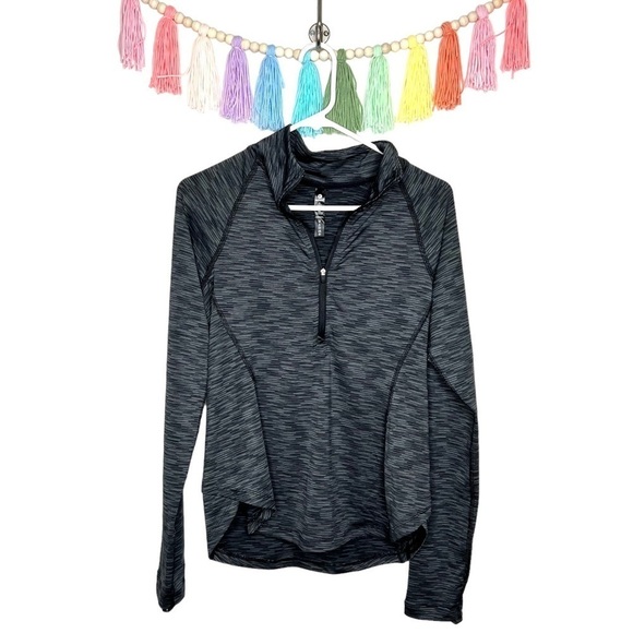 90 Degree By Reflex Black Marled 1/4 Zip Athletic Sporty Long Sleeve Shirt Small - Picture 13 of 13